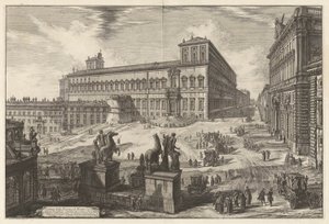 Ansicht der Piazza di Monte Cavallo (Piazza del Quirinale mit dem Quirinalpalast im Zentrum), aus Vedute di Roma (Ansichten von Rom) von Giovanni Battista Piranesi