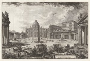 Ansicht des großen Platzes und der Basilika von Sankt Peter