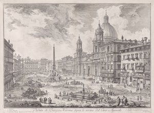 Ansicht von Piazza Navona über den Ruinen des Circus Agonale, aus Vedute di Roma (Ansichten von Rom) von Giovanni Battista Piranesi
