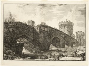 Ansicht von Ponte Lugano am Anio, aus Ansichten von Rom von Giovanni Battista Piranesi