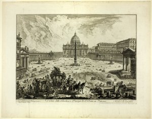 Ansicht der Petersbasilika und des Platzes im Vatikan, aus Ansichten von Rom von Giovanni Battista Piranesi