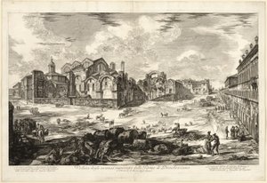 Ansicht der sichtbaren Überreste der Diokletiansthermen, aus Ansichten von Rom von Giovanni Battista Piranesi