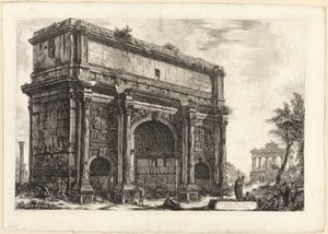Ansicht des Bogens von Septimius Severus, aus Ansichten von Rom von Giovanni Battista Piranesi