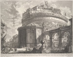 Ansicht des Mausoleums des Kaisers Hadrian, jetzt Castel S. Angelo genannt..., ca. 1756 von Giovanni Battista Piranesi