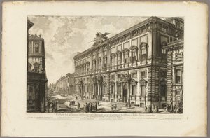 Ansicht des Palazzo della Consulta auf dem Quirinal, der das päpstliche Sekretariat beherbergt, aus Ansichten von Rom