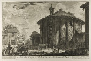 Ansicht des Tempels der Kybele auf der Piazza der Bocca della Verità, aus Ansichten von Rom von Giovanni Battista Piranesi