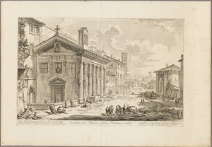 Ansicht des Tempels der Fortuna Virilis. Jetzt die armenische Kirche S. Maria Egizziaca, aus Ansichten von Rom