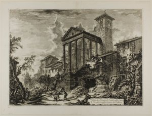 Ansicht des Tempels des Herkules in Cori, zehn Meilen von Velletri entfernt, aus Ansichten von Rom von Giovanni Battista Piranesi