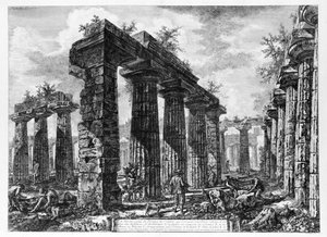 Ansicht der Tempel von Paestum