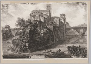 Ansichten von Rom: Die Isola Tiberina von Giovanni Battista Piranesi