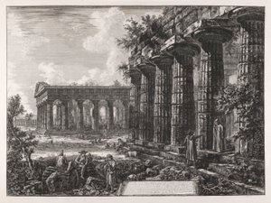 Ansicht einiger Säulen der gegenüberliegenden Fassade der vorherigen Platte von Giovanni Battista Piranesi