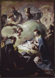 Geburt Christi mit dem Allmächtigen und dem Heiligen Geist von Giovanni Battista Pittoni