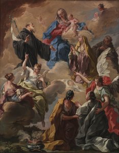 Heilige präsentieren eine fromme Frau der Jungfrau und dem Kind, 1720er