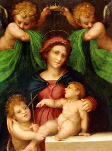 Die Madonna und das Kind mit dem kleinen Johannes dem Täufer und zwei Engeln, ca. 1512