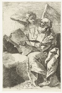 Evangelist Matthäus mit Engel von Giovanni Battista Tiepolo (attributed to)