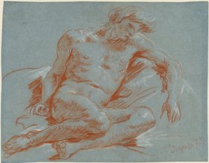 Sitzender männlicher Akt von Giovanni Battista Tiepolo