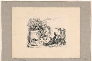 Der Tod gibt Audienz, aus den Vari Capricci von Giovanni Battista Tiepolo