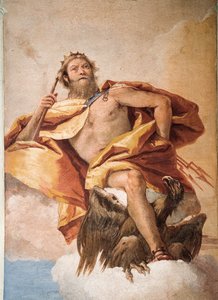 Jupiter der Donnerer mit Adler, aus dem Raum der Olympischen Götter in der Foresteria (Gästehaus) 1757 von Giovanni Battista Tiepolo