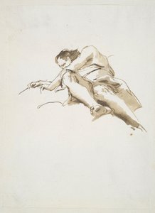 Liegende männliche Figur von unten gesehen von Giovanni Battista Tiepolo
