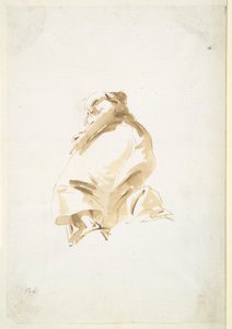 Stehende weibliche Figur von hinten und unten gesehen von Giovanni Battista Tiepolo