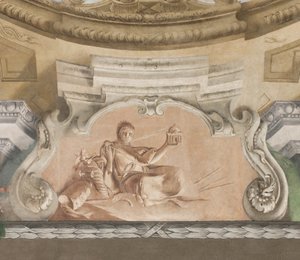 Der Fall der Dämonen, Geschichten von Scipio, Detail, 1731 (Detail) von Giovanni Battista Tiepolo