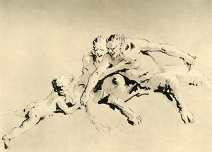 Zwei Faune und ein Amor, Mitte 18. Jahrhundert, 1928