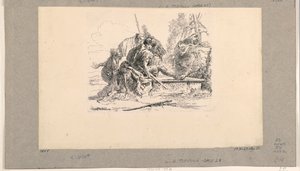 Zwei Soldaten und zwei Frauen, aus den Vari Capricci von Giovanni Battista Tiepolo