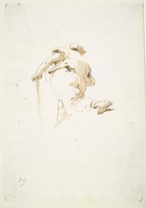 Gehende männliche Figur schräg von unten gesehen von Giovanni Battista Tiepolo