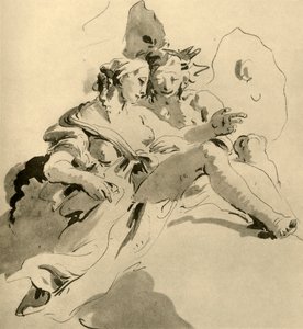 Zephyr und Flora, Mitte 18. Jahrhundert, 1928 von Giovanni Battista Tiepolo
