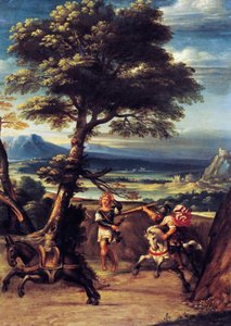 Landschaft mit Absalom, verwundet durch Joabs Speer, von Giovanni Battista Viola