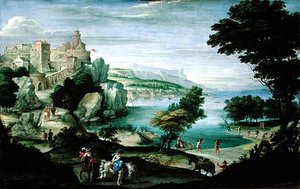 Küste mit einer Burg von Giovanni Battista Viola