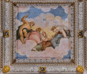 Decke, Halle des Rates der Götter von Giovanni Battista Zelotti
