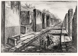 Ansicht der Straße des Tors der Stadt Pompeji, aus Antiquites de Pompeia von G.B. Piranesi, graviert von Francesco Piranesi (1758-1810) 1804
