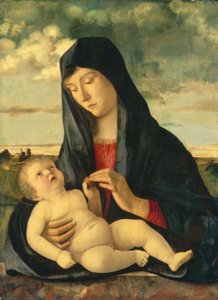 Madonna und Kind in einer Landschaft, ca. 1480-1485 von Giovanni Bellini