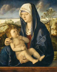 Madonna und Kind in einer Landschaft, ca. 1490-1500 von Giovanni Bellini