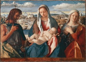 Madonna mit Kind und dem heiligen Johannes dem Täufer und einem Heiligen