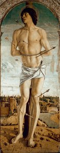 Polyptychon des Heiligen Vinzenz Ferrer: Heiliger Sebastian von Giovanni Bellini
