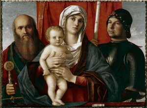 Jungfrau mit Kind zwischen St. Paulus und St. Georg, Gemälde von Giovanni Bellini genannt Il Giambellino von Giovanni Bellini