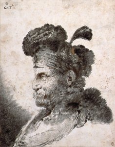 Kopf eines Orientalen im Profil nach links