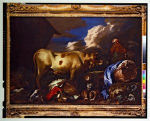Noahs Arche mit Tieren von Giovanni Benedetto (1609 64) Castiglione