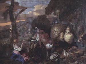 Bacchantinnen und ein Satyr von Giovanni Benedetto Castiglione