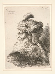 Figur nach links gewandt, aus der Serie Kleine Studien von Köpfen