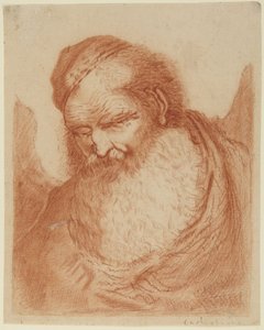 Kopf eines stark bärtigen alten Mannes mit Mütze von Giovanni Benedetto Castiglione