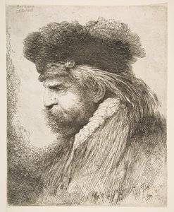 Kopf eines alten Mannes nach links, aus der Serie der großen orientalischen Köpfe, ca. 1645-50