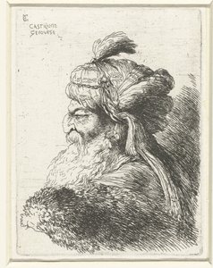Kopf eines alten Mannes mit Turban