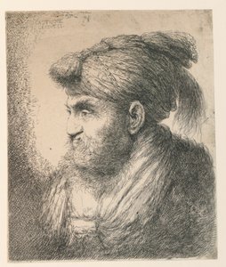 Porträt eines Mannes mit Turban von Giovanni Benedetto Castiglione