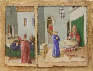 Geschichte von San Savino, Vergiftung des Heiligen und Tod von Vindemio von Giovanni Boccati or Boccatto