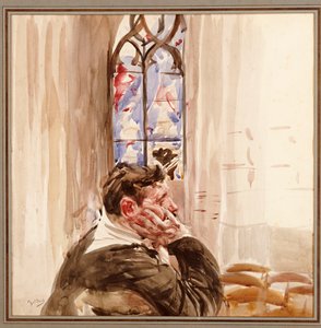 Porträt eines Mannes in einer Kirche, 1900 von Giovanni Boldini