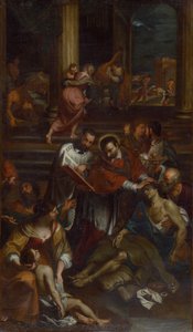 Der heilige Karl Borromäus unter Pestopfern, zweite Hälfte des 17. Jahrhunderts