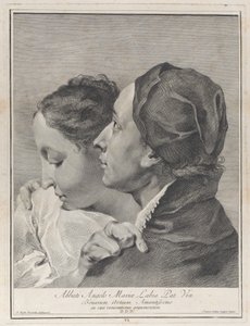 Ein junger Mann umarmt ein Mädchen, 1743 von Giovanni Cattini
